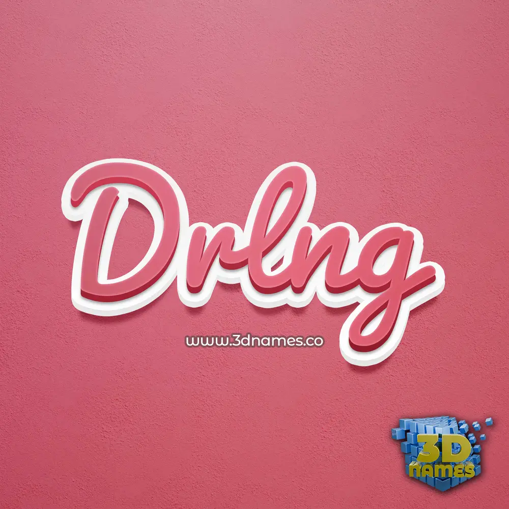 drlng in Red Scribble style - 3D name wallpaper