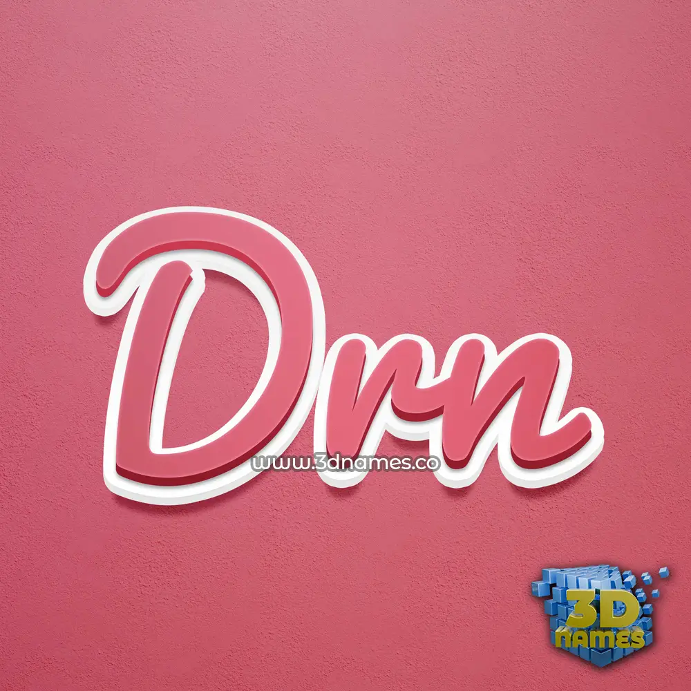 drn in Red Scribble style - 3D name wallpaper