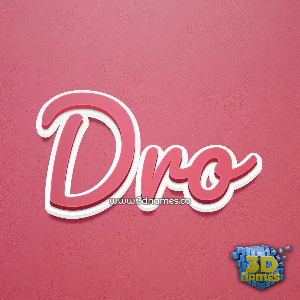 dro in Red Scribble style - 3D name wallpaper