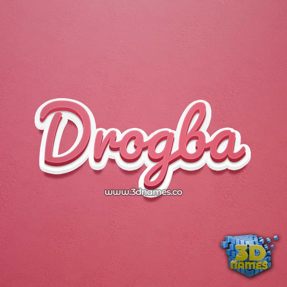 drogba in Red Scribble style - 3D name wallpaper