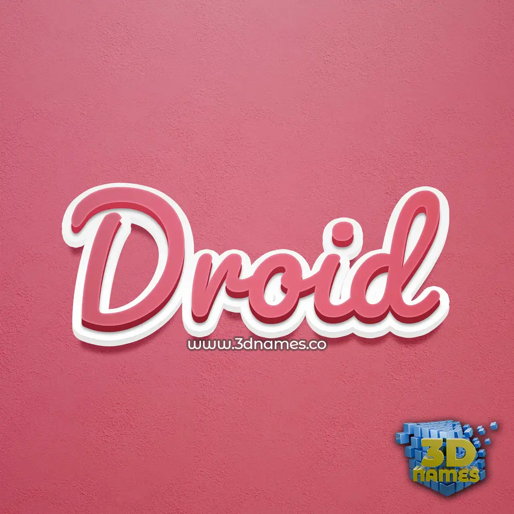 droid in Red Scribble style - 3D name wallpaper
