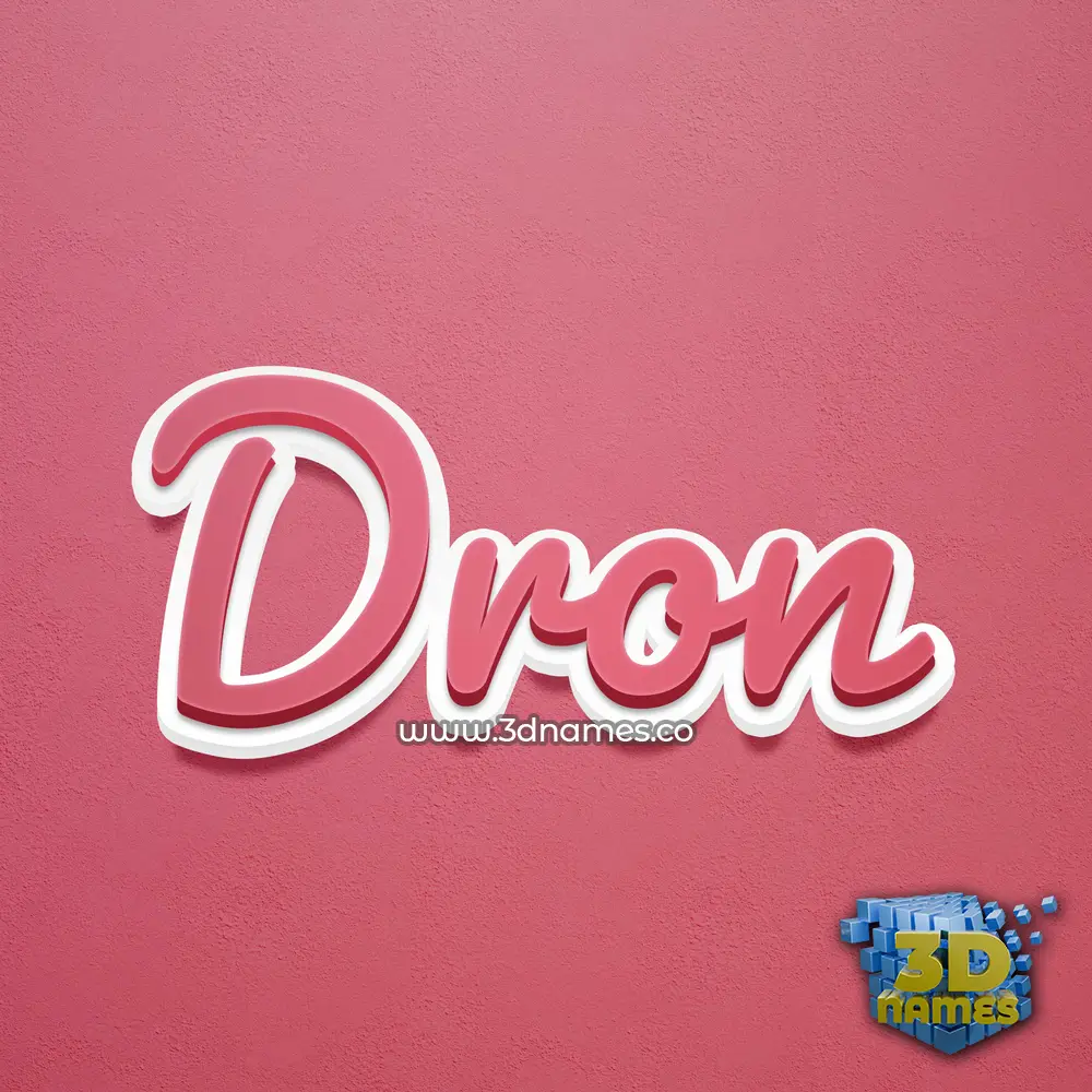 dron in Red Scribble style - 3D name wallpaper