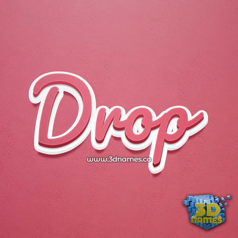 drop in Red Scribble style - 3D name wallpaper