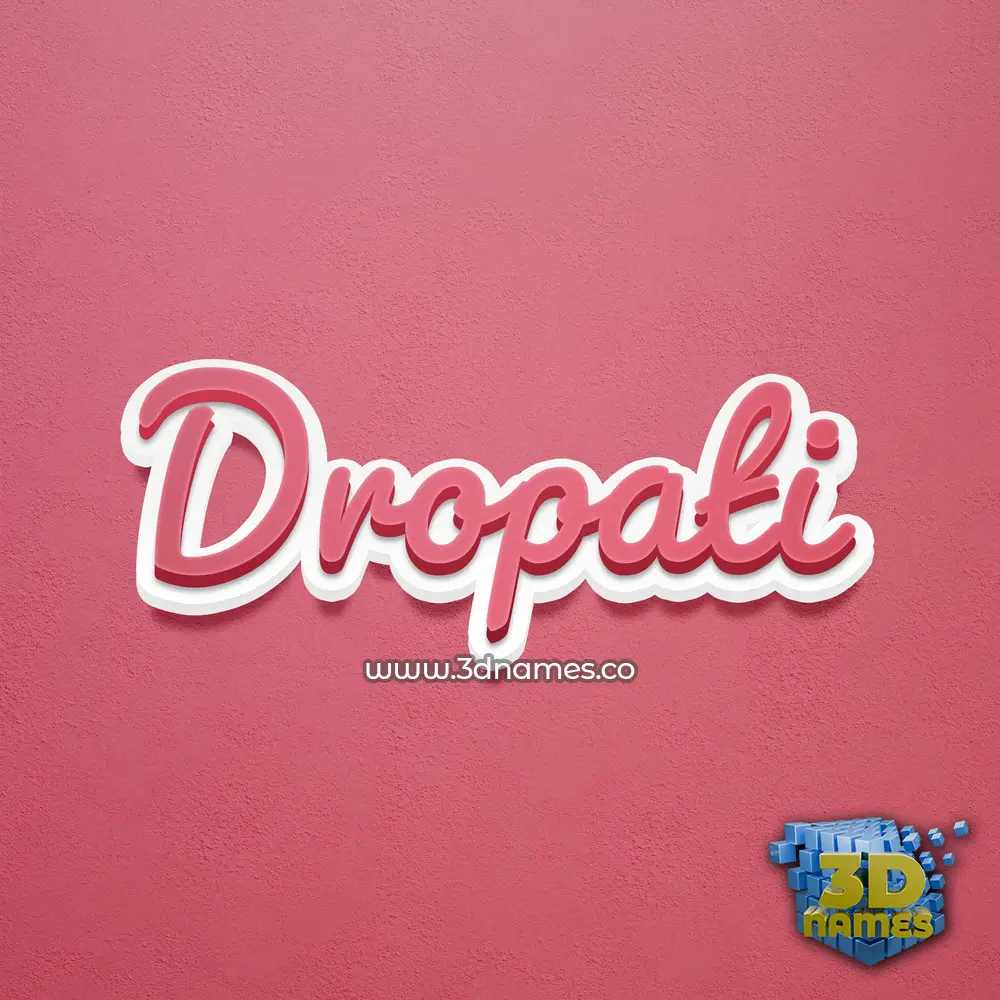 dropati in Red Scribble style - 3D name wallpaper