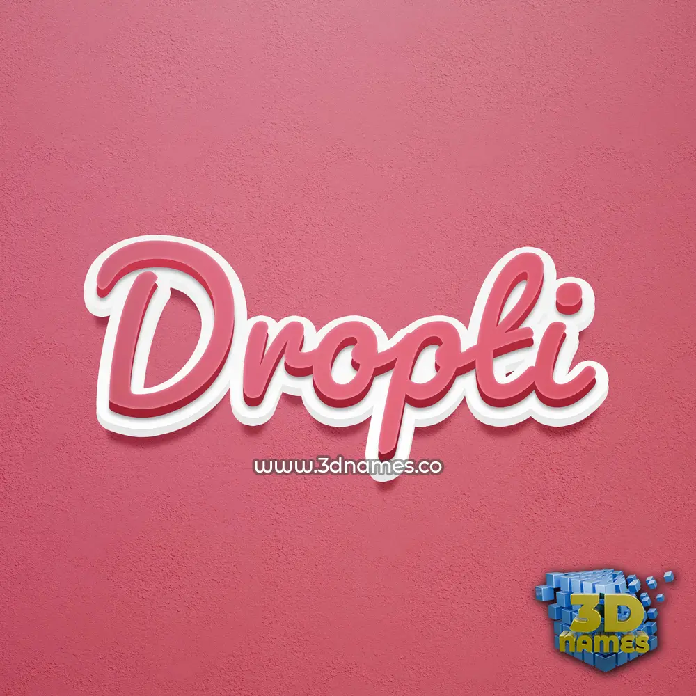 dropti in Red Scribble style - 3D name wallpaper