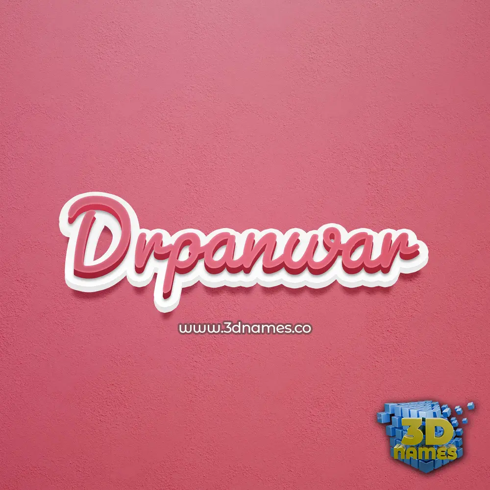 drpanwar in Red Scribble style - 3D name wallpaper