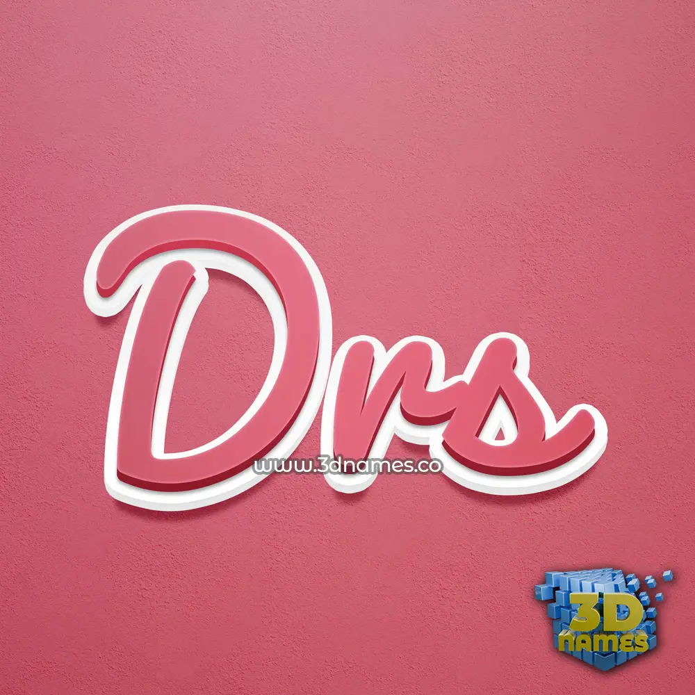 drs in Red Scribble style - 3D name wallpaper