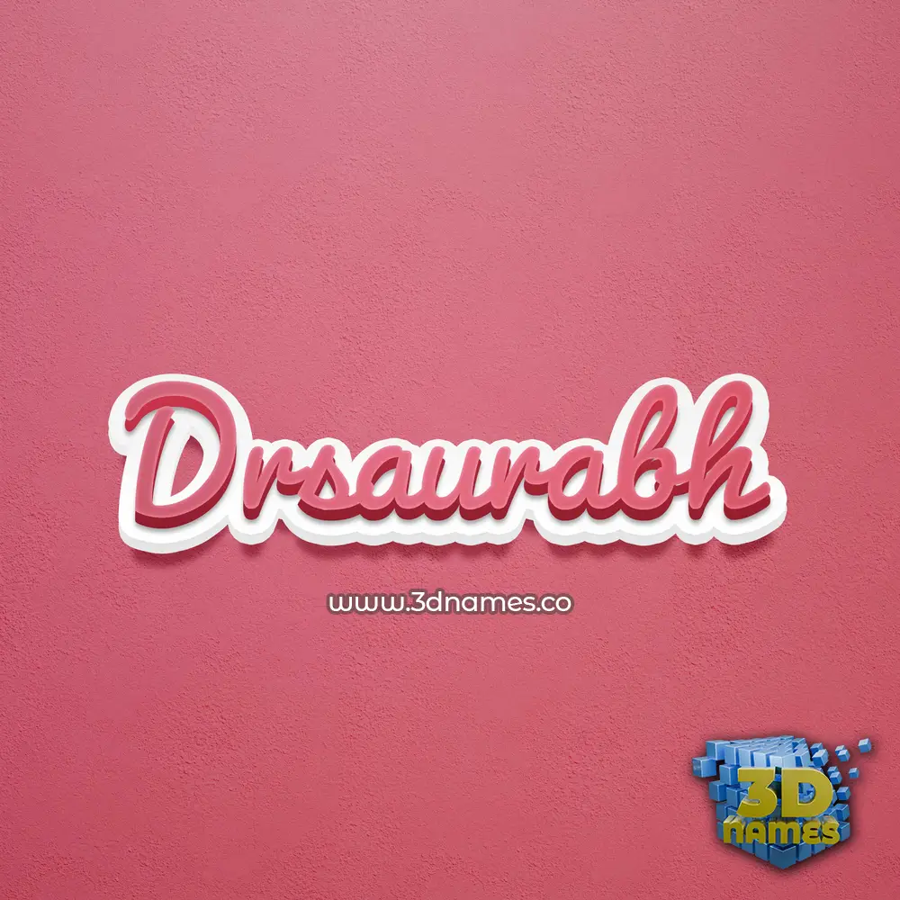 drsaurabh in Red Scribble style - 3D name wallpaper