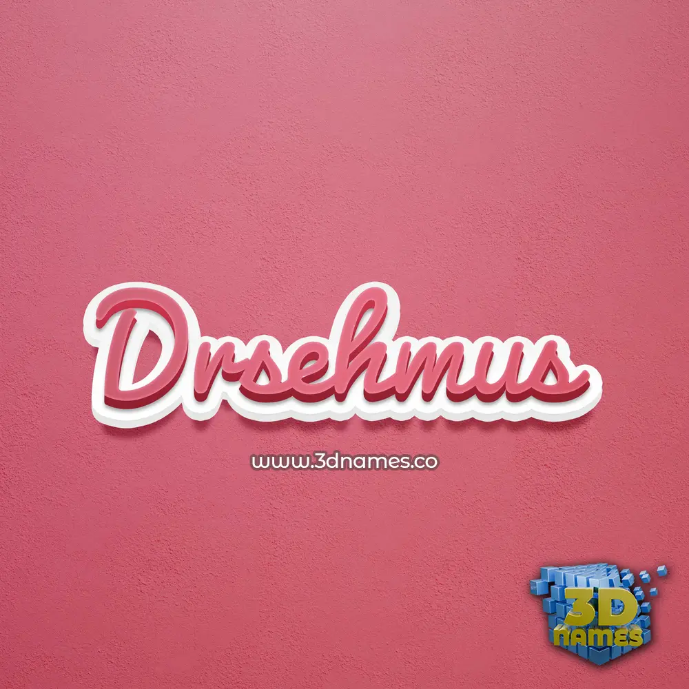 drsehmus in Red Scribble style - 3D name wallpaper