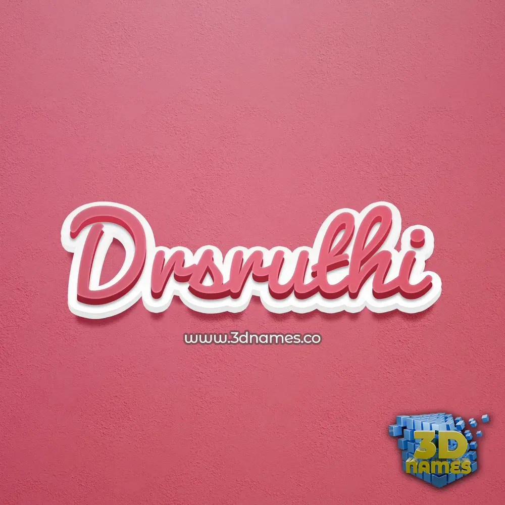 drsruthi in Red Scribble style - 3D name wallpaper