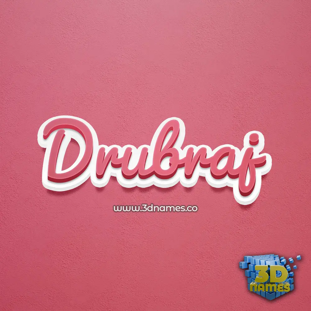 drubraj in Red Scribble style - 3D name wallpaper