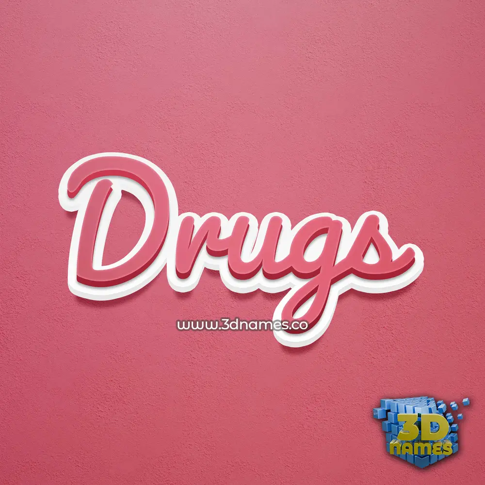drugs in Red Scribble style - 3D name wallpaper