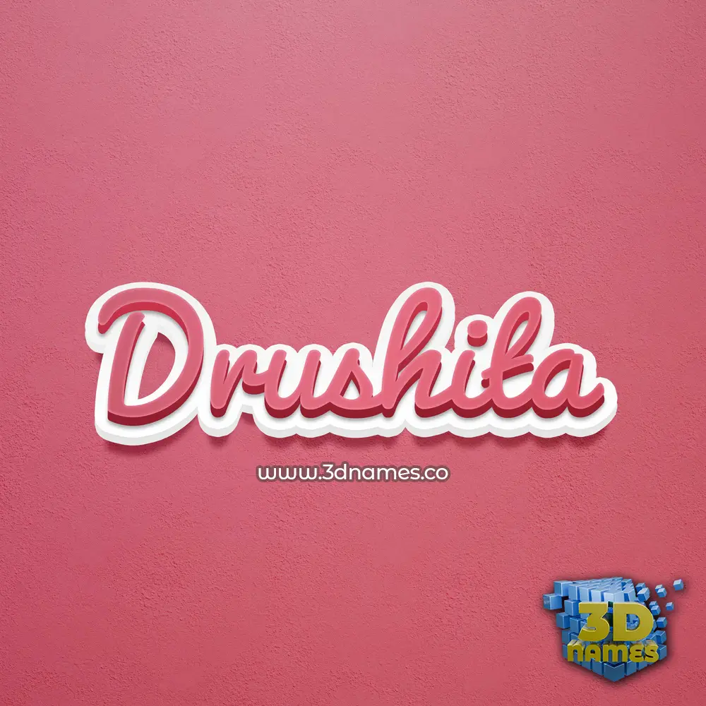 drushita in Red Scribble style - 3D name wallpaper
