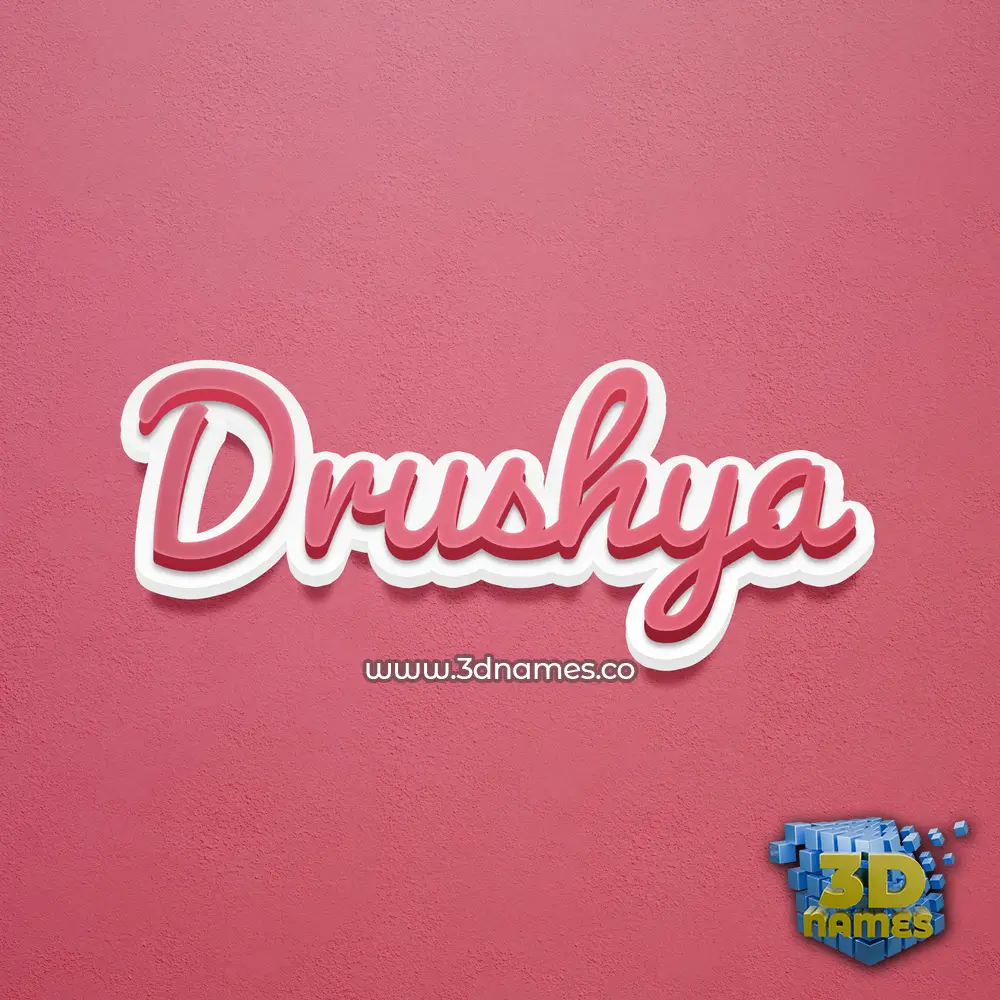 drushya in Red Scribble style - 3D name wallpaper