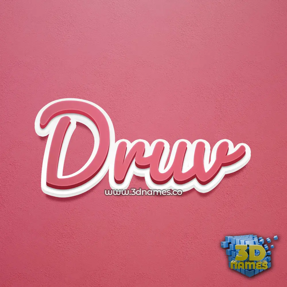 druv in Red Scribble style - 3D name wallpaper