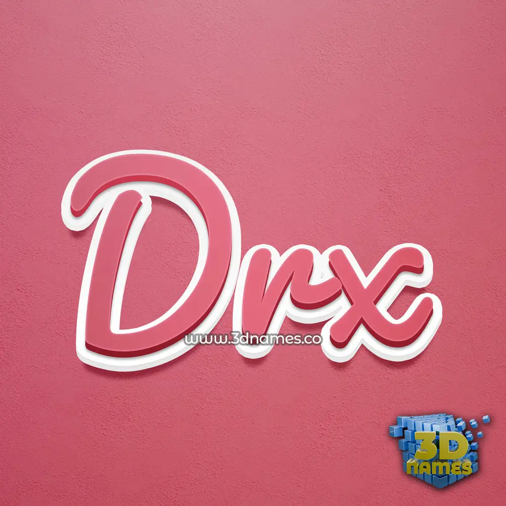 drx in Red Scribble style - 3D name wallpaper