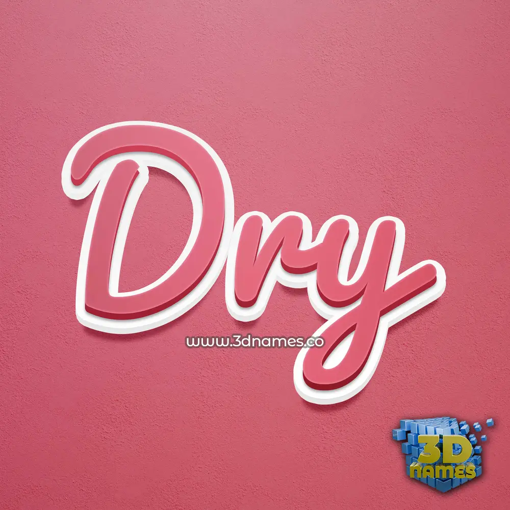 dry in Red Scribble style - 3D name wallpaper