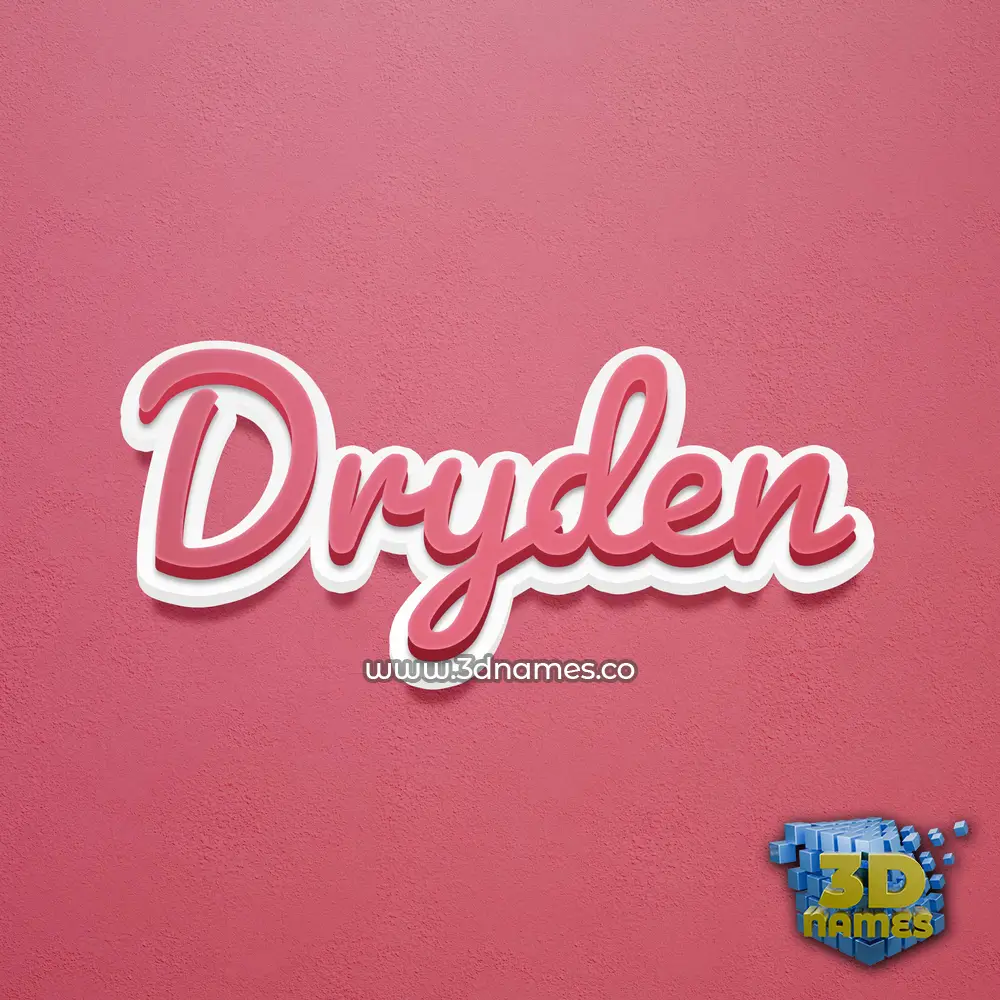 dryden in Red Scribble style - 3D name wallpaper