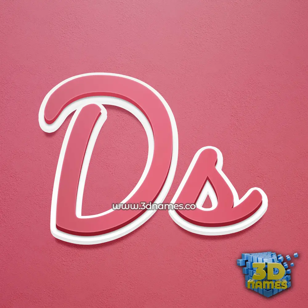 ds in Red Scribble style - 3D name wallpaper
