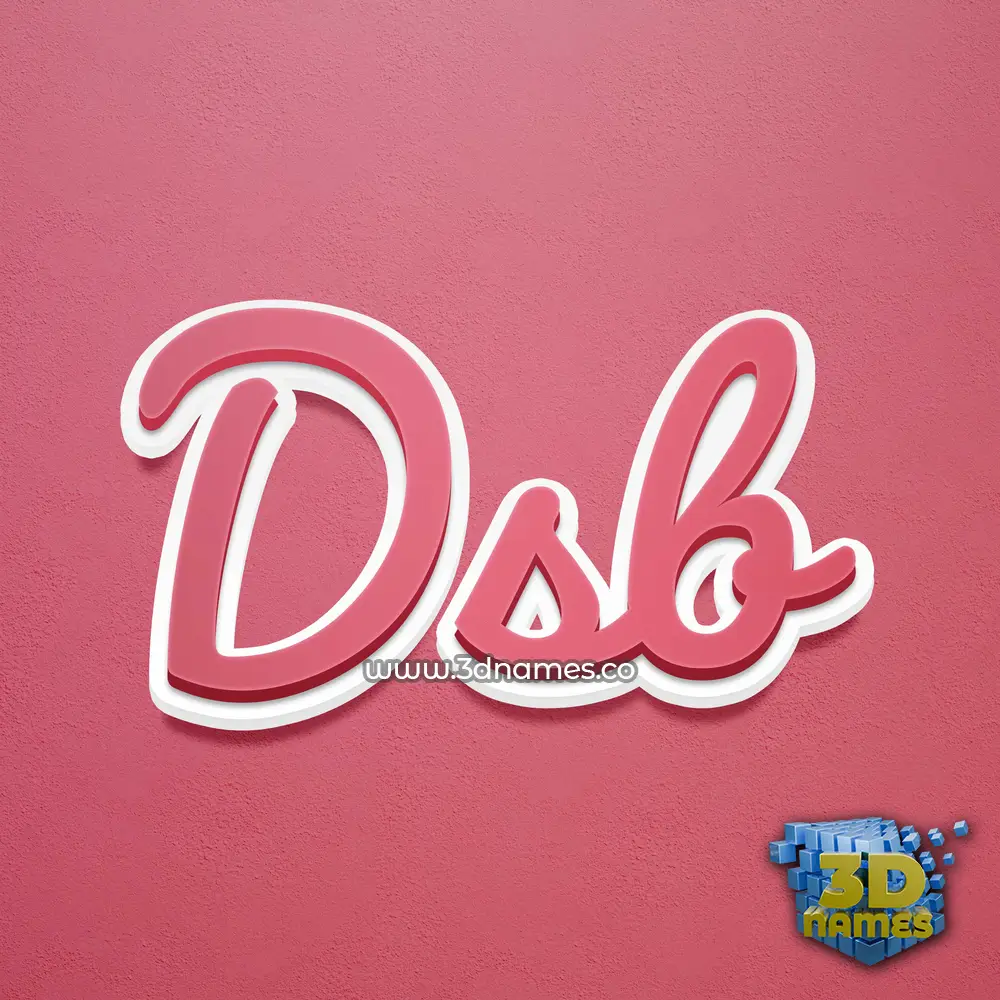 dsb in Red Scribble style - 3D name wallpaper