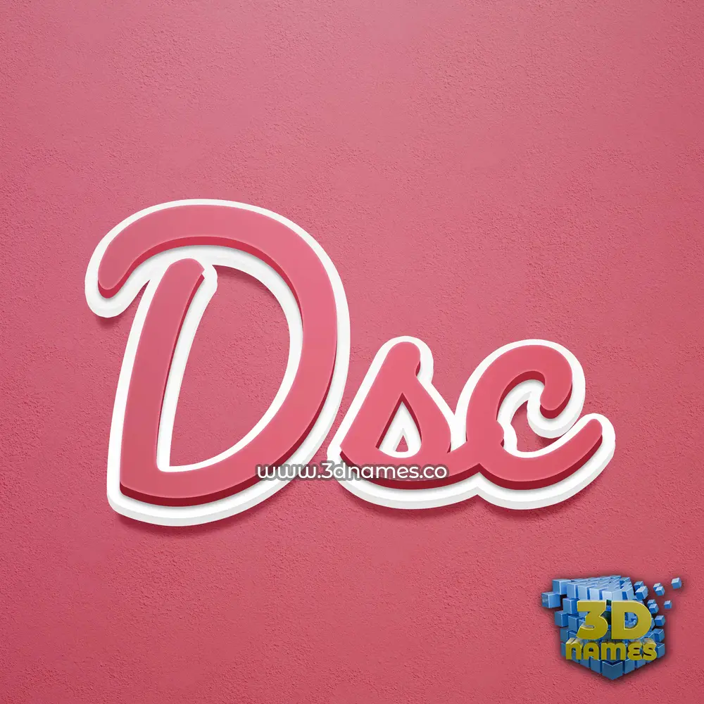 dsc in Red Scribble style - 3D name wallpaper