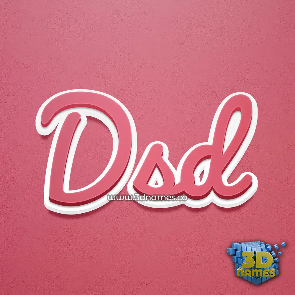dsd in Red Scribble style - 3D name wallpaper