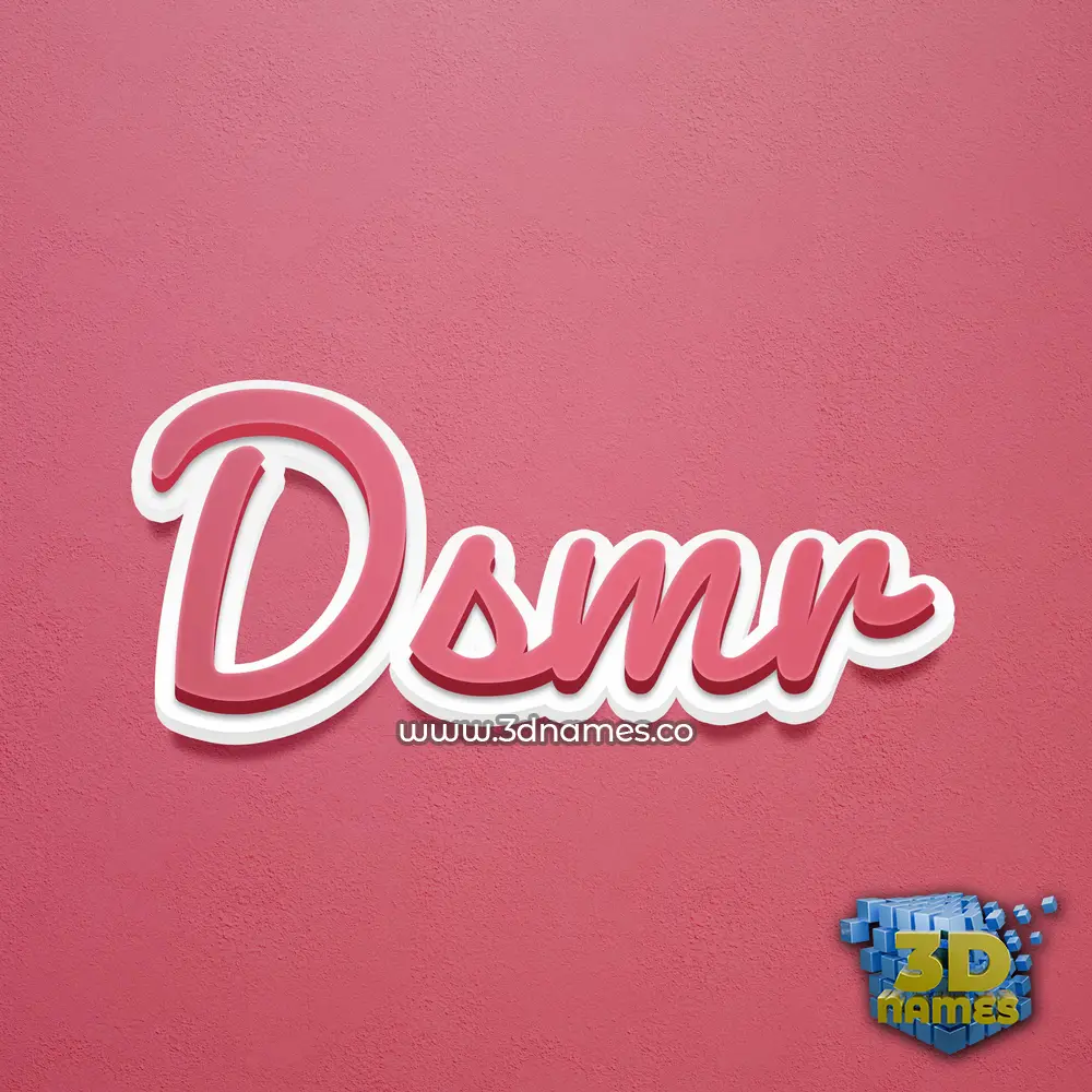 dsmr in Red Scribble style - 3D name wallpaper