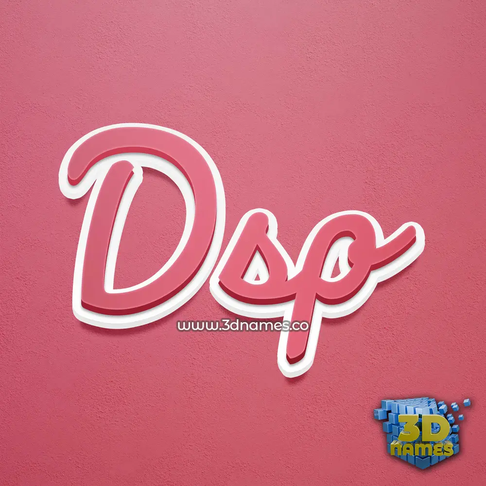dsp in Red Scribble style - 3D name wallpaper