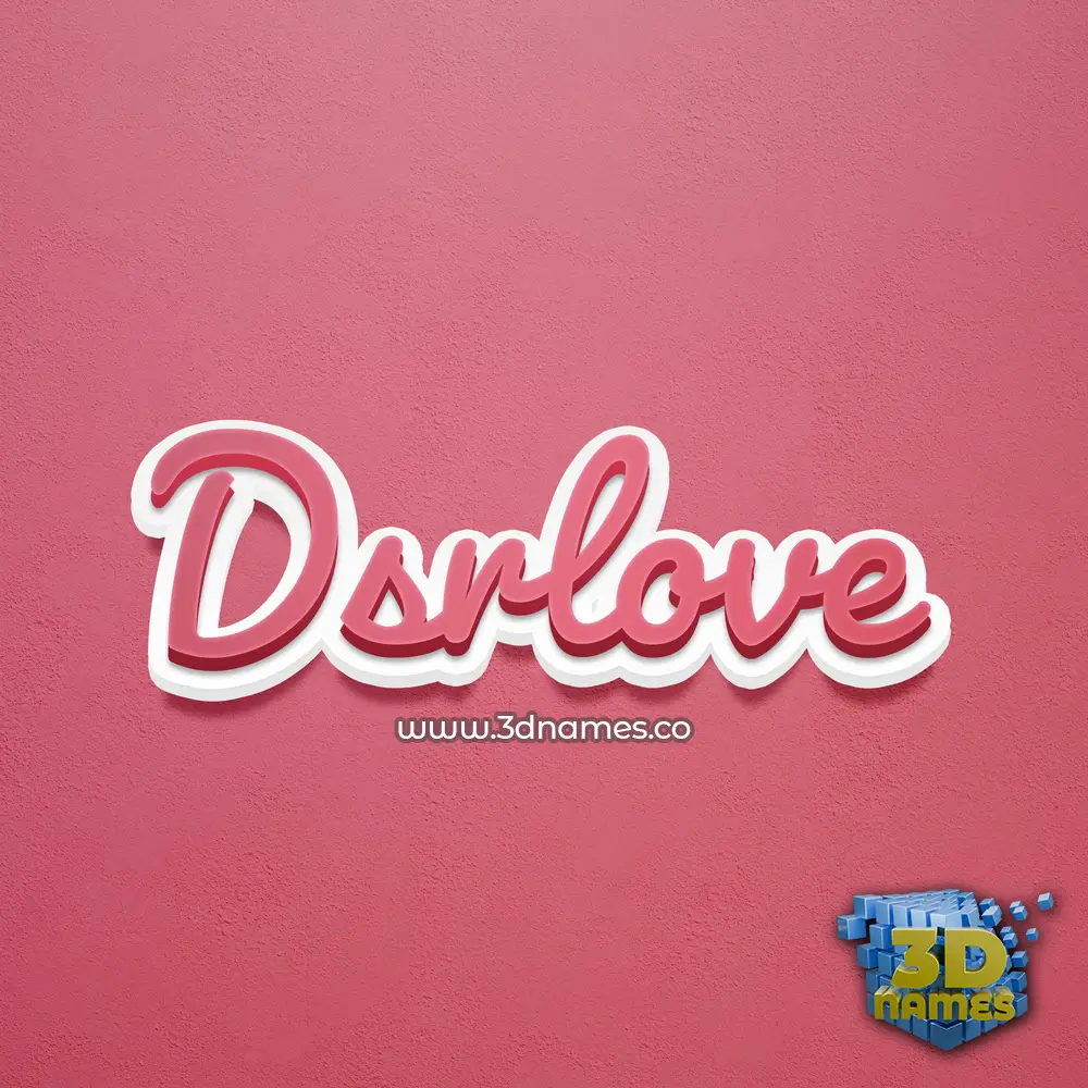 dsrlove in Red Scribble style - 3D name wallpaper