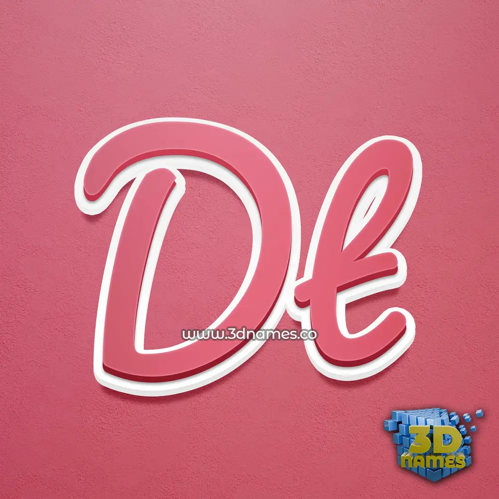 dt in Red Scribble style - 3D name wallpaper