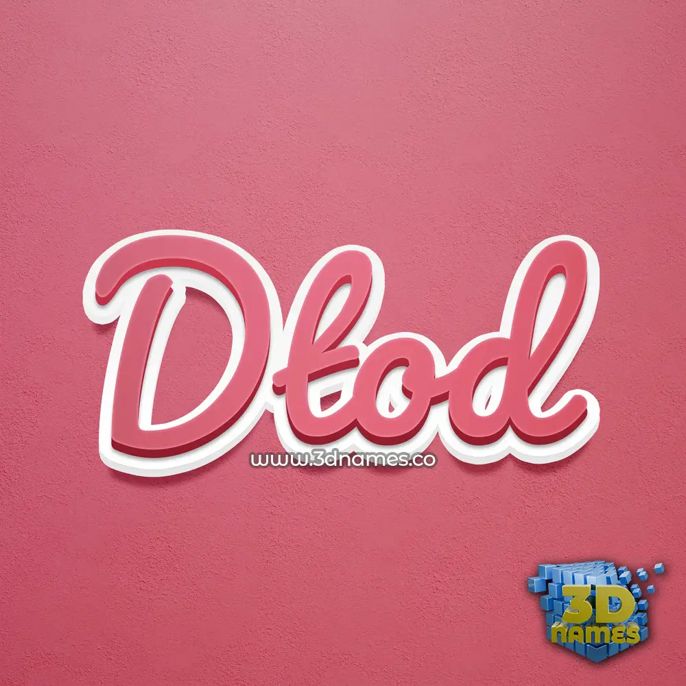 dtod in Red Scribble style - 3D name wallpaper