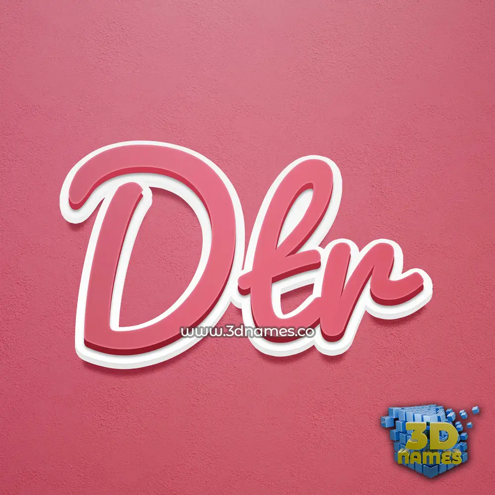 dtr in Red Scribble style - 3D name wallpaper