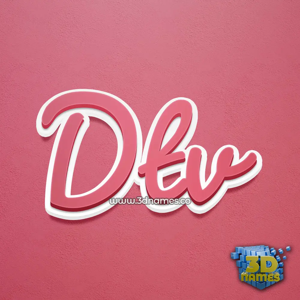 dtv in Red Scribble style - 3D name wallpaper