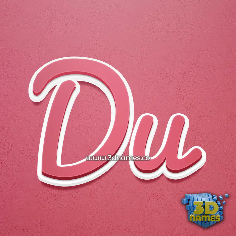 du in Red Scribble style - 3D name wallpaper