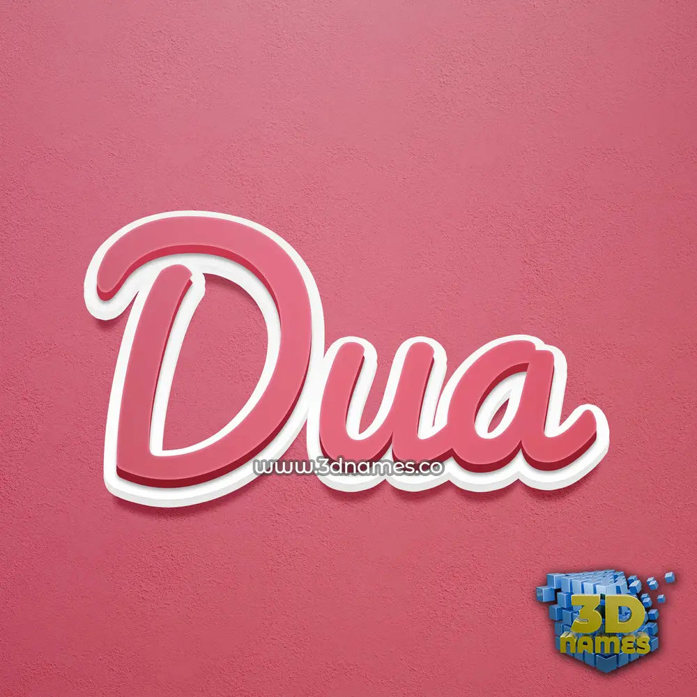 dua in Red Scribble style - 3D name wallpaper