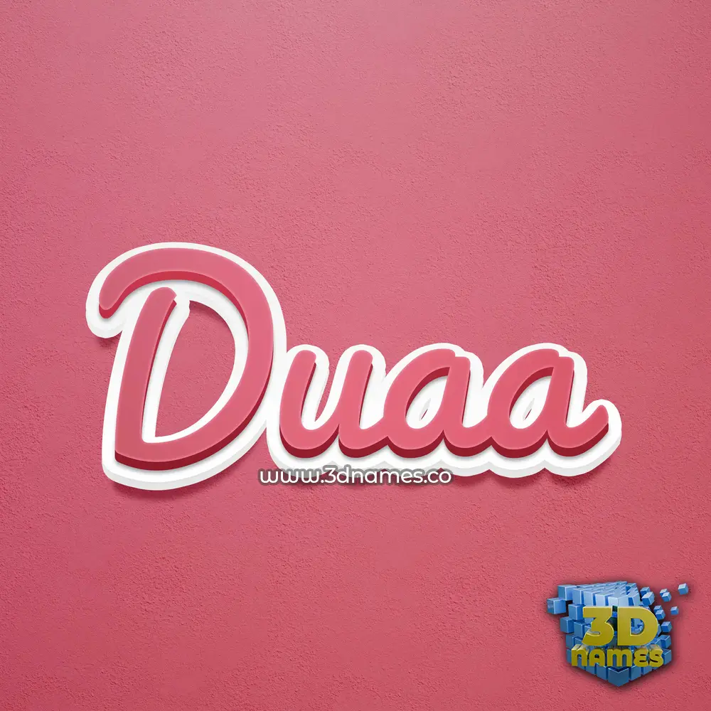 duaa in Red Scribble style - 3D name wallpaper