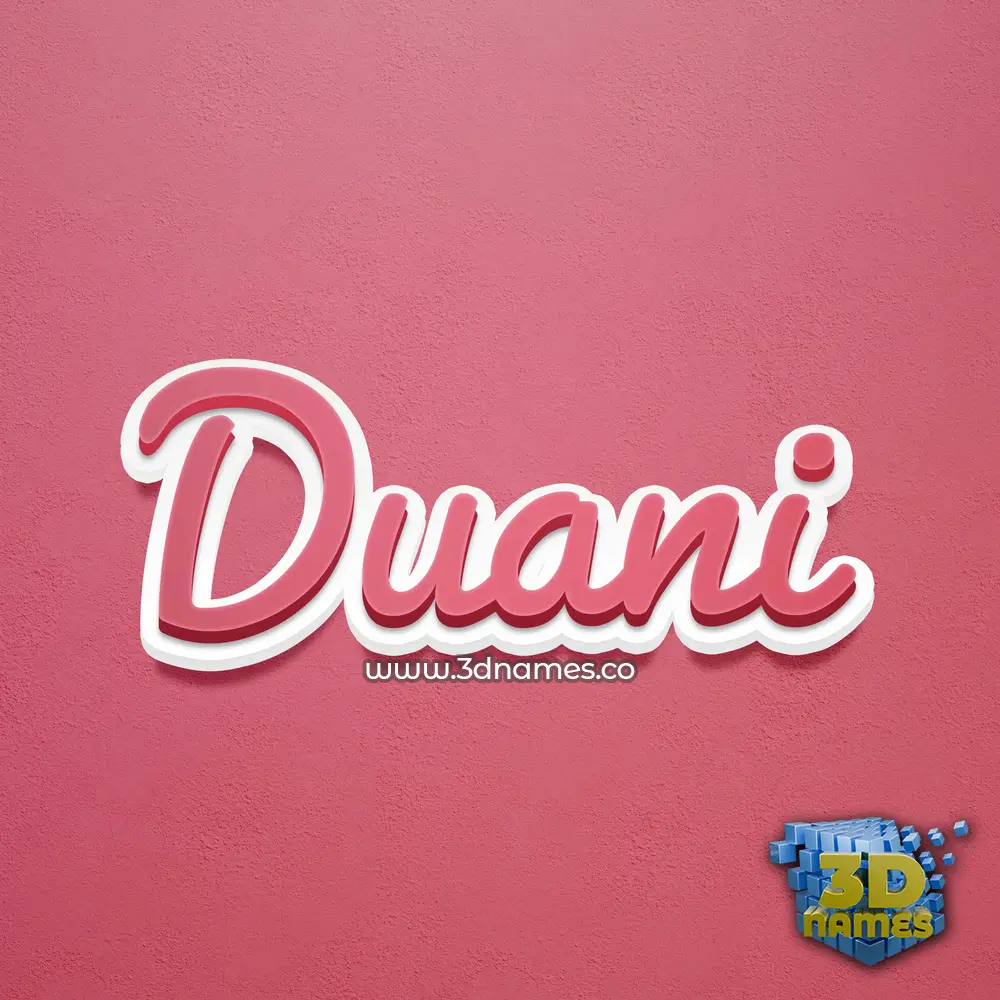 duani in Red Scribble style - 3D name wallpaper