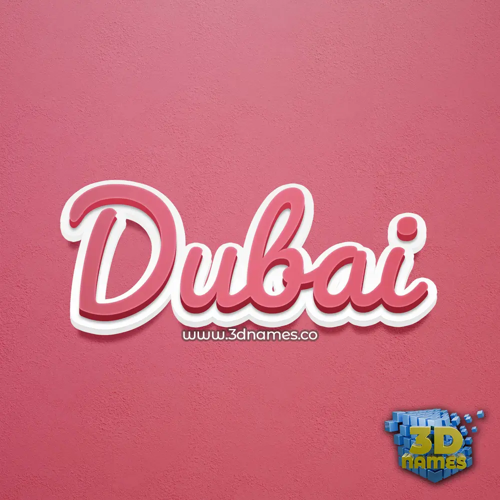 dubai in Red Scribble style - 3D name wallpaper