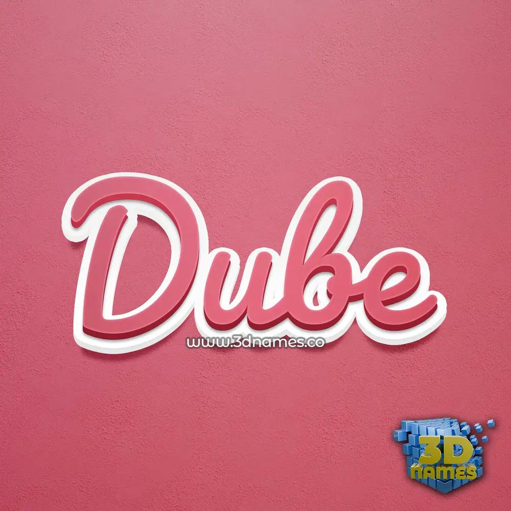 dube in Red Scribble style - 3D name wallpaper
