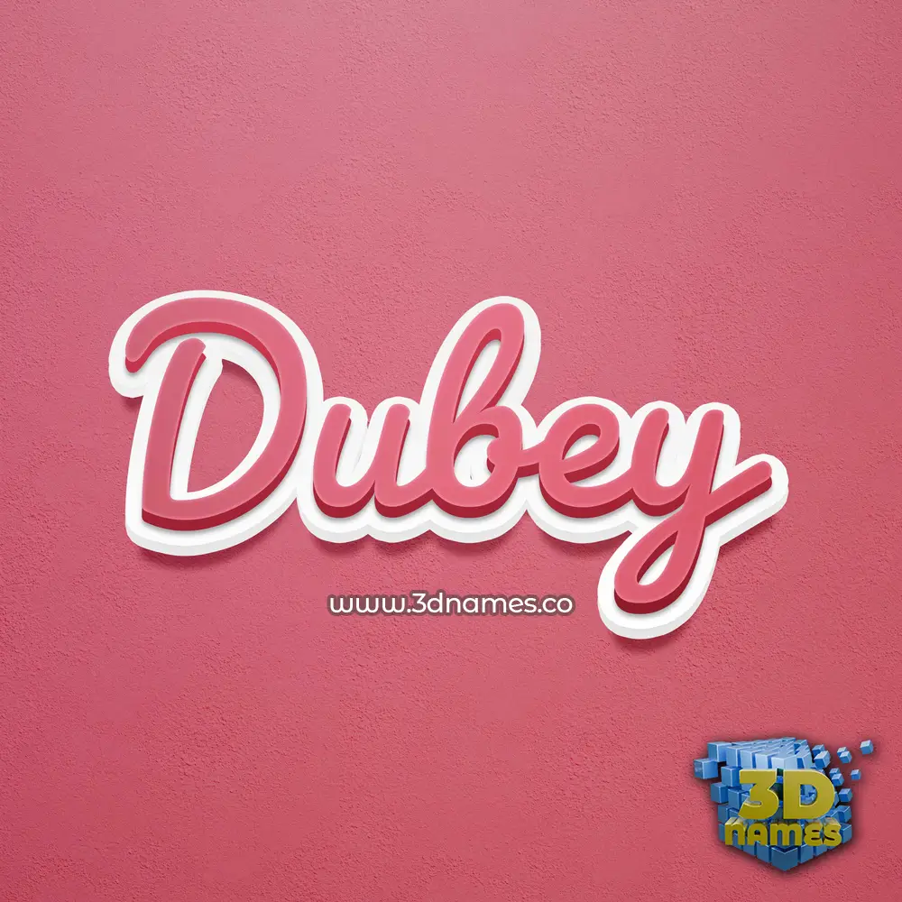 dubey in Red Scribble style - 3D name wallpaper