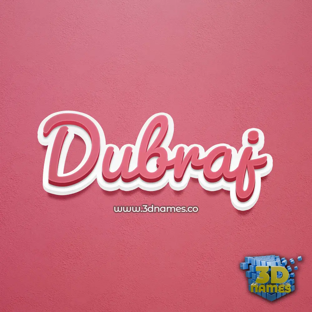 dubraj in Red Scribble style - 3D name wallpaper