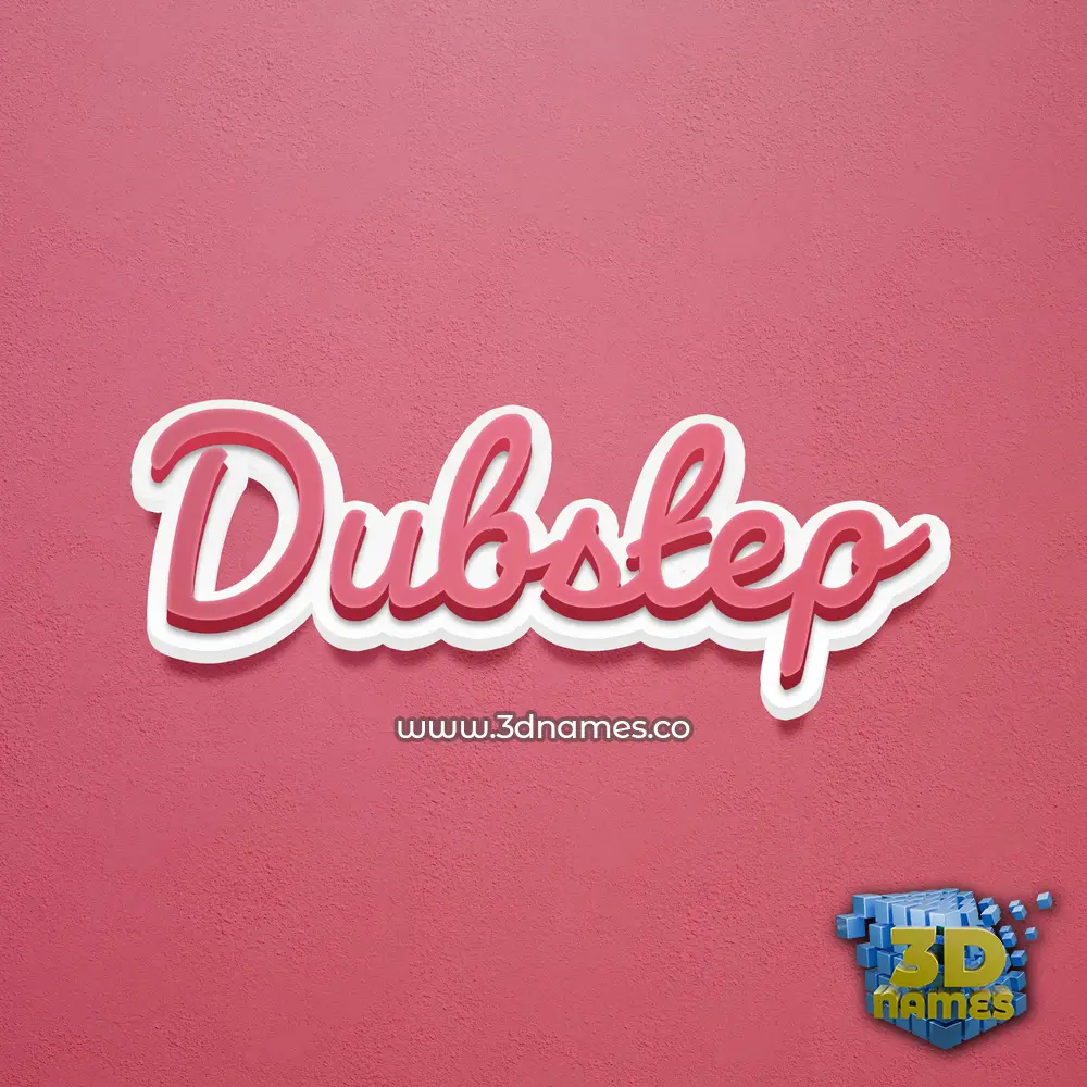 dubstep in Red Scribble style - 3D name wallpaper