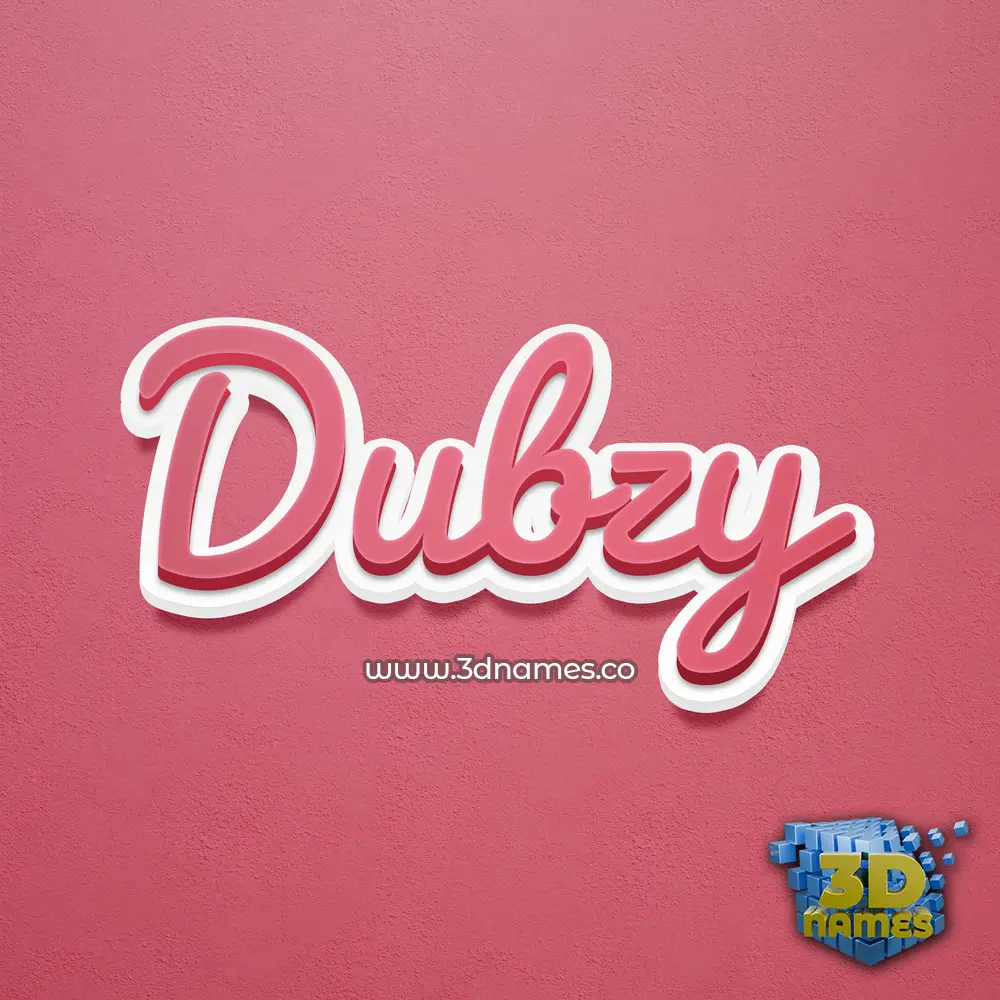 dubzy in Red Scribble style - 3D name wallpaper