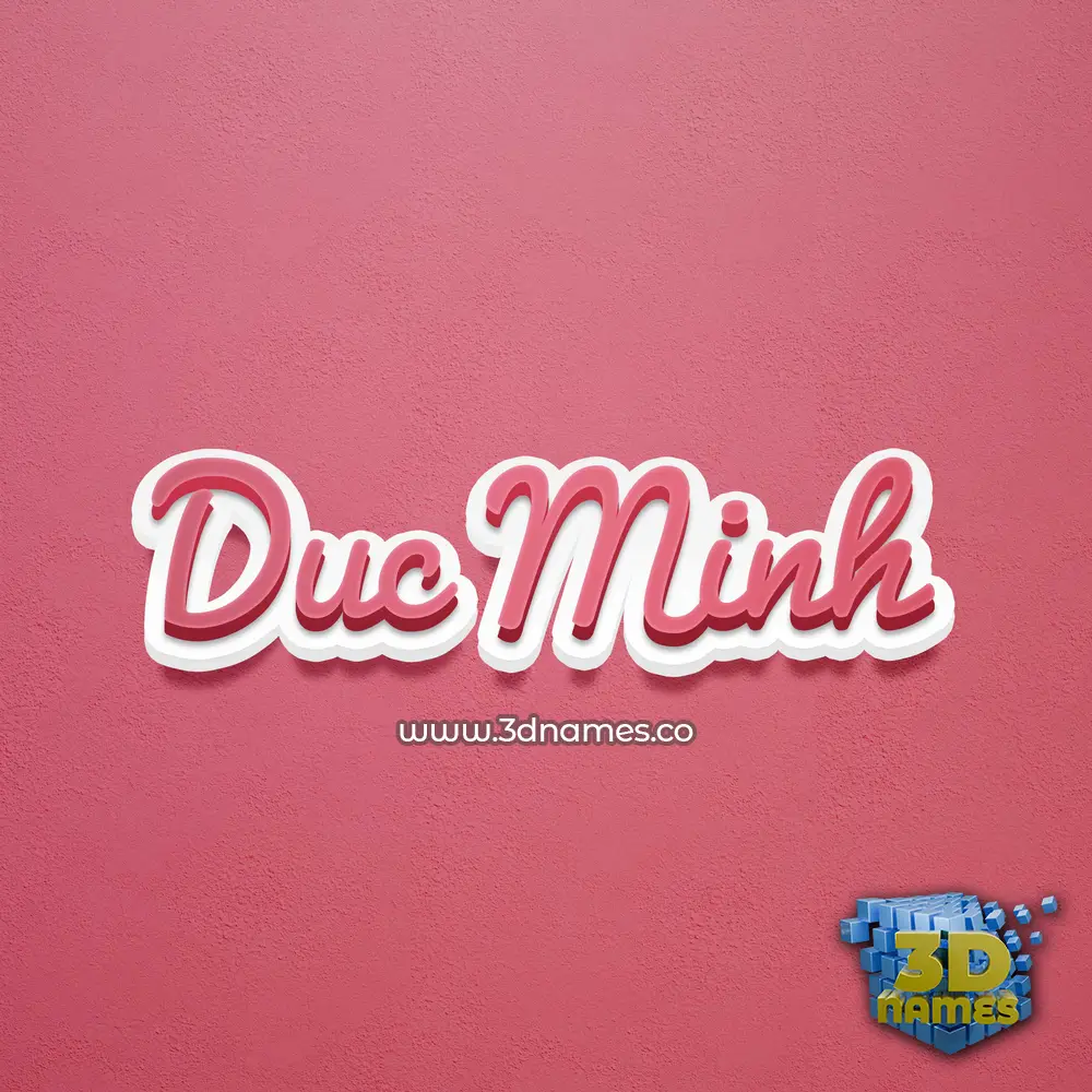 duc minh in Red Scribble style - 3D name wallpaper