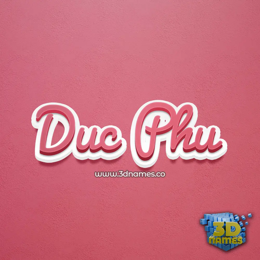 duc phu in Red Scribble style - 3D name wallpaper