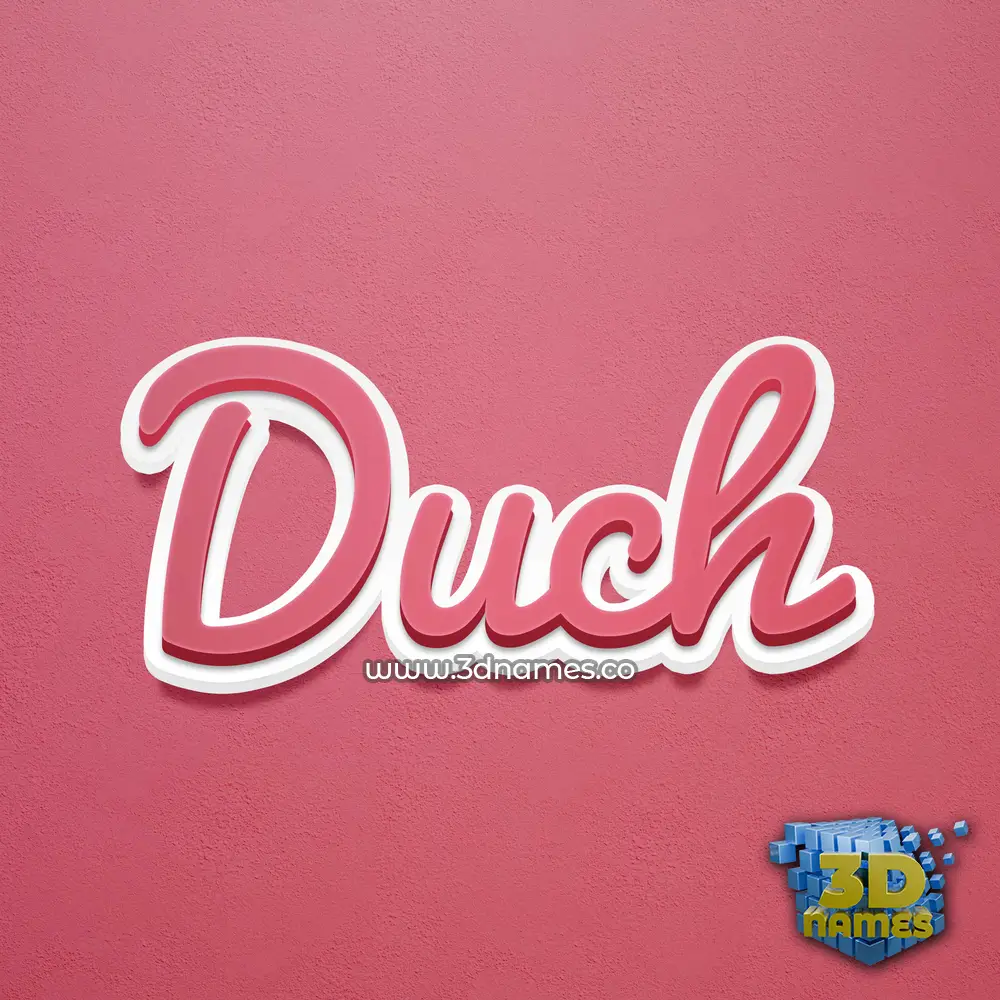 duch in Red Scribble style - 3D name wallpaper