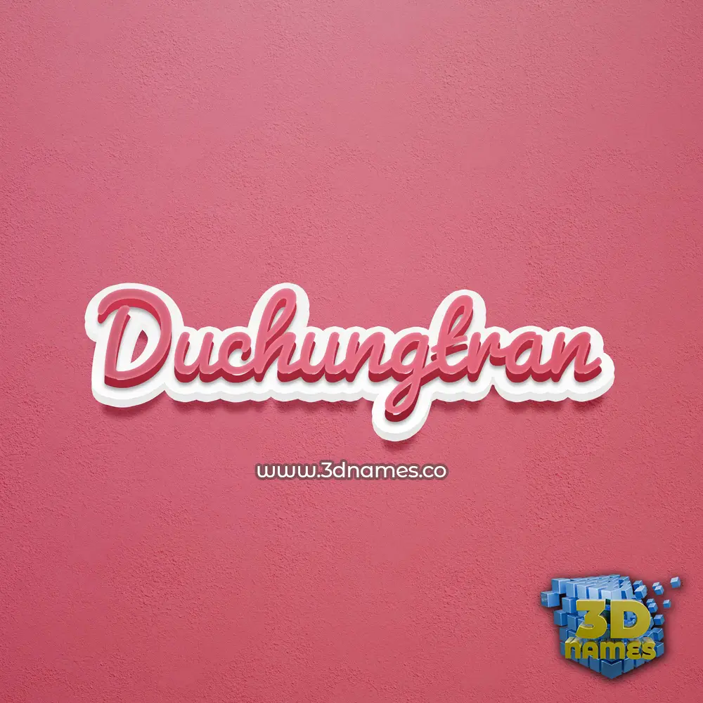 duchungtran in Red Scribble style - 3D name wallpaper