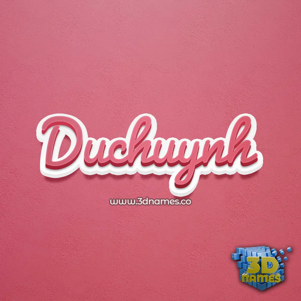 duchuynh in Red Scribble style - 3D name wallpaper