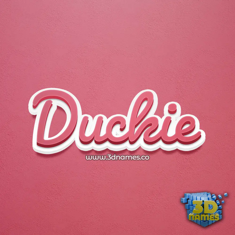 duckie in Red Scribble style - 3D name wallpaper