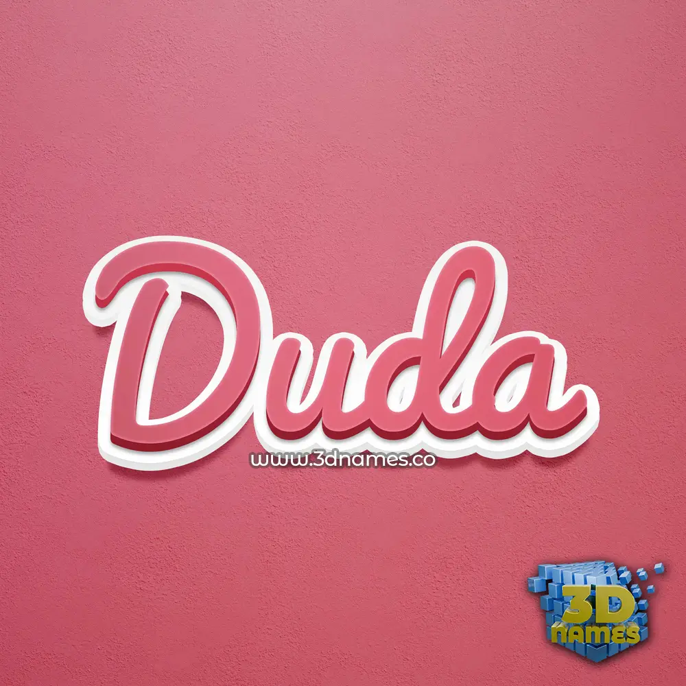 duda in Red Scribble style - 3D name wallpaper